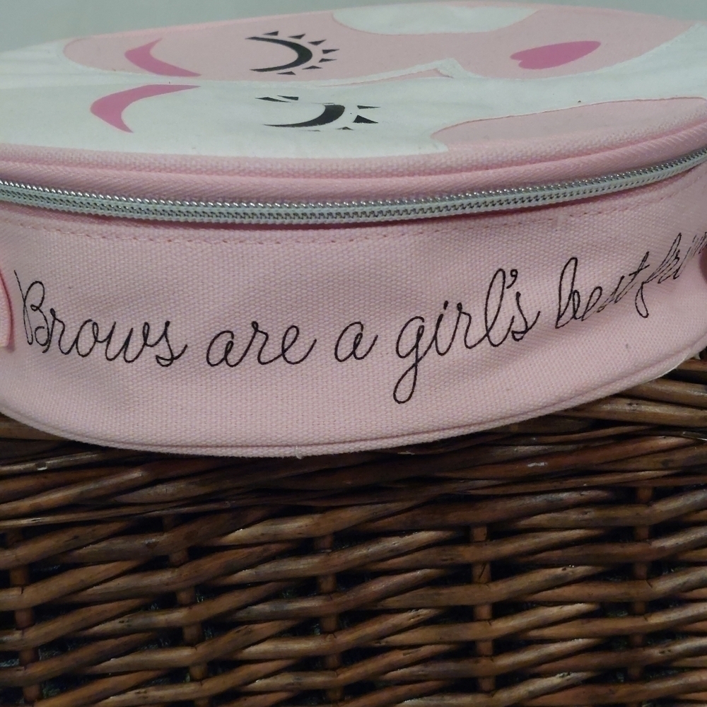 Benefit Pink Round Beauty Face Makeup Bag - Picture 3 of 8